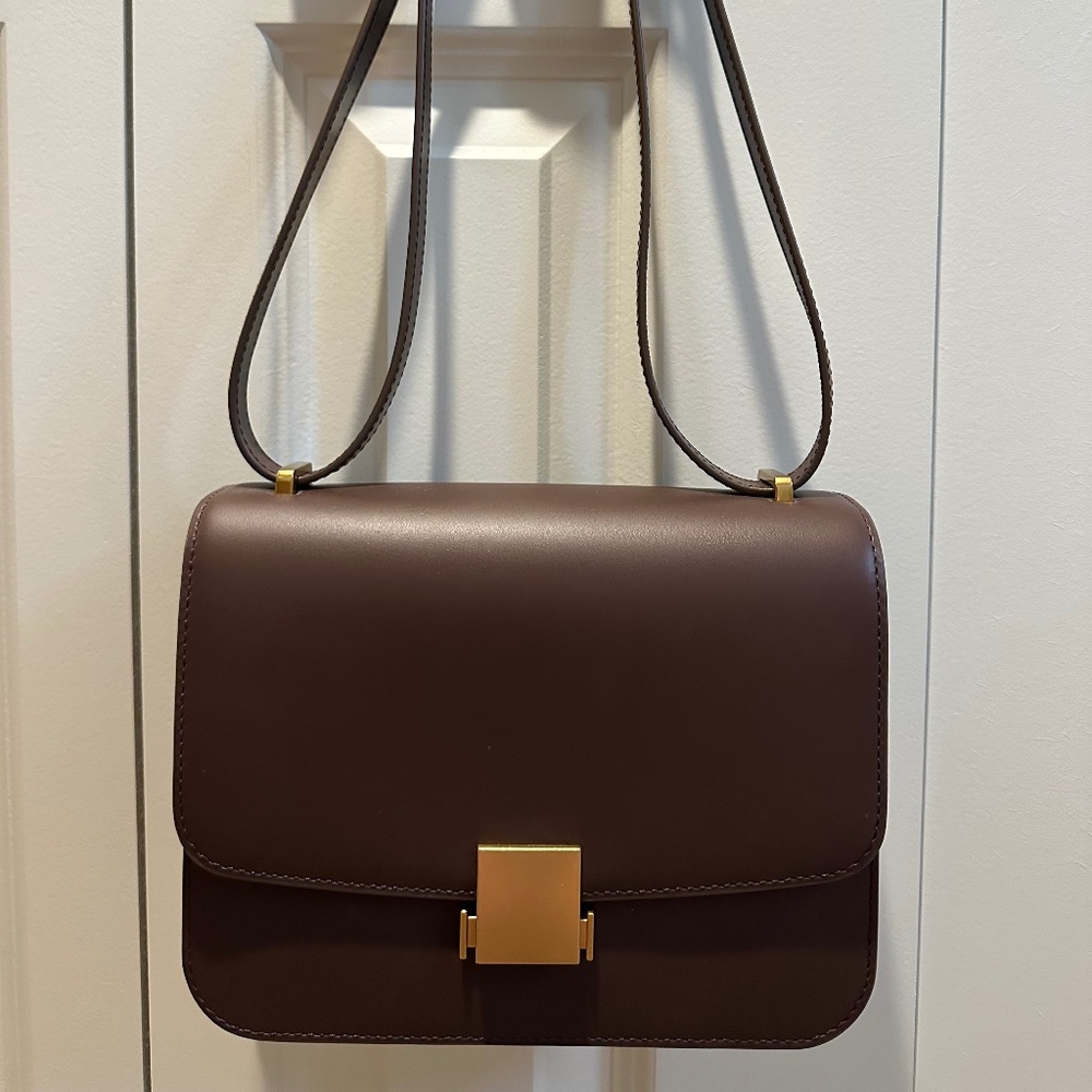 Quince Italian Leather Box Shoulder Bag